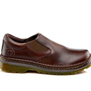 Dr Doc Martens Women’s Orson Slip on Brown Leather Casual Round Toe Size 7M